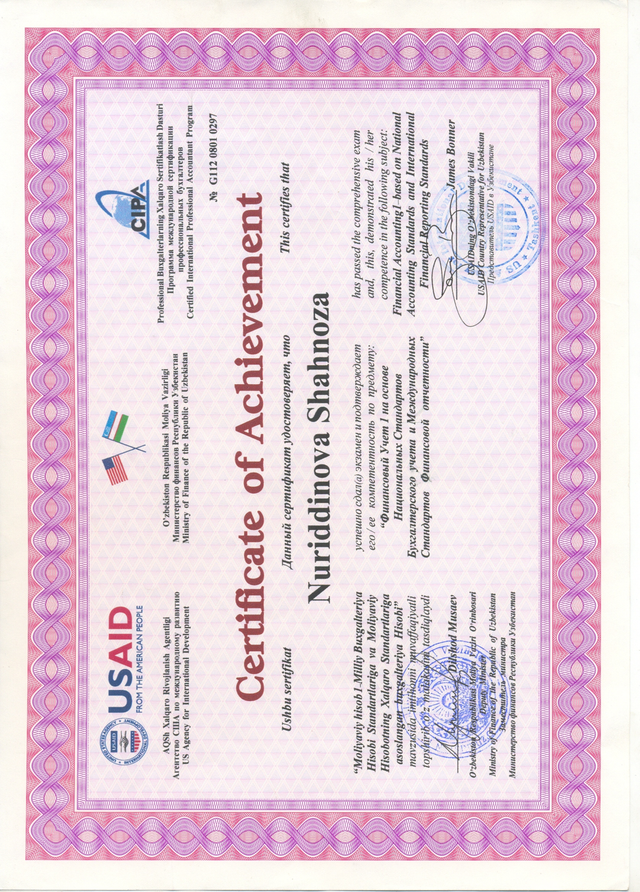 certificate